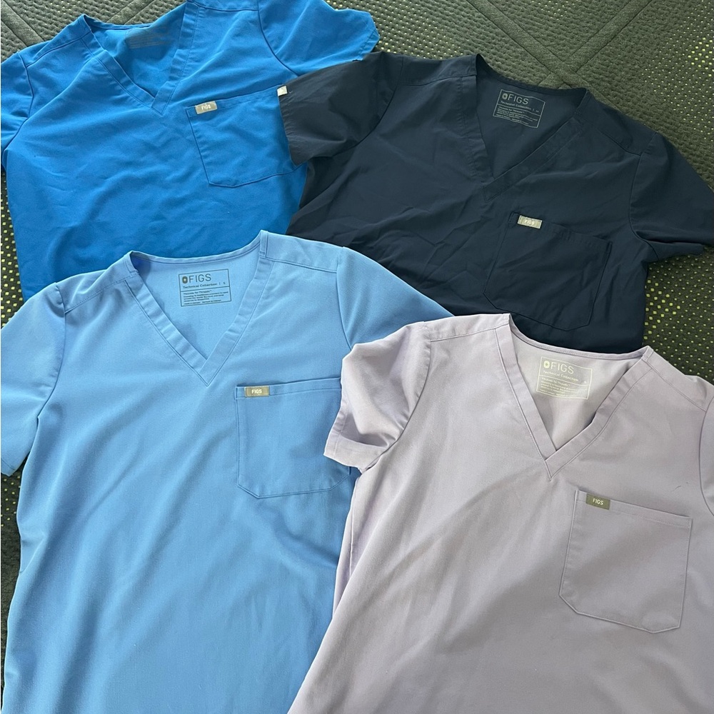 FIGS Men's Scrub Tops - Blue, Navy, Light Blue, Lavender
